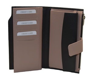Cartera Corta de Cuero Genuino para Mujer, Cierre de Cremallera/Correa, Protección RFID, Poliéster, Diseño Minimalista Multifuncional, Uso Diario - Product Image 3