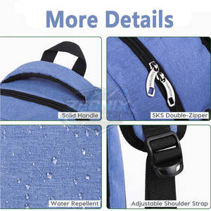 Mochila Impermeable Personalizable de Último Diseño de Fabricantes Pakistaníes con Cierre de Cremallera y Puerto USB - Product Image 4