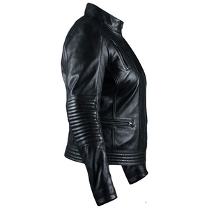 Veste de moto en cuir noir véritable, best-seller, vente chaude, sur mesure, nouvelle mode, veste de moto en cuir résistante pour l'hiver - Product Image 3
