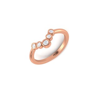 Bague de mariage incurvée en argent sterling 925 avec zircon serti clos, forme en V, couronne, pour femme - Product Image 5
