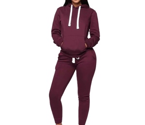 Nouveau survêtement élégant de couleur unie avec 2 pièces Training Jogging Wear Survêtement Femme Vente en gros Fabricant d'usure OEM - Product Image 1
