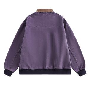 Chaqueta Vaquera Vintage de Lona 100% Algodón con Lavado Vintage y Logotipo Personalizado Único de STITCHMODE, Chaqueta Corta Informal de Pana Lavada a la Piedra - Product Image 2