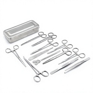 Ensemble d'instruments de chirurgie mineure, kit complet d'instruments chirurgicaux en acier inoxydable pour la chirurgie générale, traitement médical, hôpital - Product Image 1