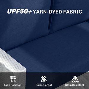 Divano a 2 Posti per Esterni con Cuscini e Rivestimento Rimovibile Resistente allo Sbiadimento - per Arredamento da Giardino - Product Image 5