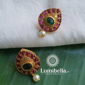 Kemp Pear Cut Stud Earrings-Trendy Hoop Style with Zircon - Product Image 2