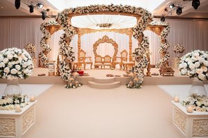 Moderno indio boda blanco Palacio Mandap tendencia boda blanco moderno Mandap conjunto más impresionante interior blanco Mandap Decoración - Product Image 5