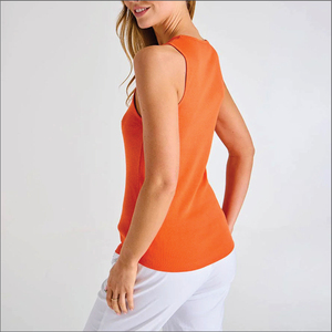 เสื้อกล้ามถักโครเชต์ผ้าฝ้าย 100% สีพื้น สไตล์ลำลองสำหรับผู้หญิง เหมาะสำหรับออกกำลังกาย ฟิตเนส ระบายอากาศได้ดี มีโลโก้ด้านหน้า รุ่นล่าสุด - Product Image 5