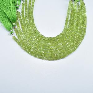 Perlas de peridoto natural de forma cuadrada lisa de 4-5 mm, perlas de peridoto genuinas sueltas para la fabricación de joyería, calidad al por mayor. - Product Image 4