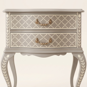 Wholesale Antique French Style Bone Inlay Bedside <b>Table</b> Furniture for Bedroom Bedside Cabinet Farmhouse Curved Leg <b>End</b> <b>Table</b> - Product Image 4