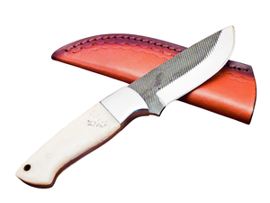Couteau de chasse en acier au carbone en gros, lame fixe personnalisée avec manche en os, couteau de camping et de survie, fournisseur direct d'usine OEM - Product Image 5
