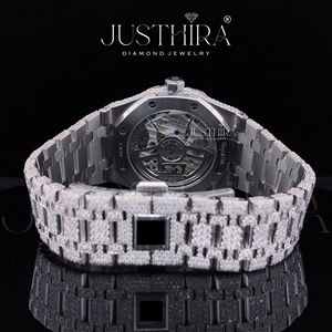 Montre Bracelet de Luxe Prmium Dernière Génération HipHop en Acier Inoxydable avec Diamant Moissanite Mécanique et Cadran en Verre Design Pièce de Monnaie - Product Image 5