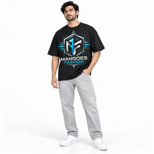 Camiseta de Manga Corta Negra para Hombre, con Logotipo Estampado en la Parte Delantera, Corte Regular Informal, Cuello Redondo, 100% Poliéster, Tejido Ecológico y Transpirable - Product Image 4