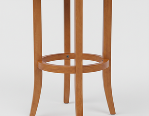 Taburete de Bar Redondo Moderno de Madera de Caucho con Diseño Completamente Redondo, Duradero y Fácil de Limpiar, Muebles para Sala de Estar - Product Image 2