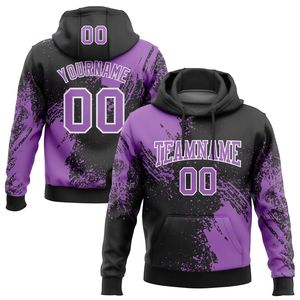 Sudadera con Capucha Personalizada para Hombre, con Estampado de Salpicaduras de Pincel Negro y Rojo, con Nombre y Número, Sublimación, Poliéster, Ropa Deportiva de Equipo - Product Image 6