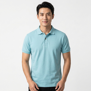 Chemises de golf pour hommes en coton tricoté à manches courtes de haute qualité, douces, respirantes, confortables et à séchage rapide, avec couleurs et logo personnalisables - Product Image 3