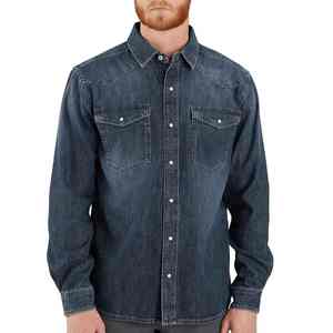 Chemises en jean pour hommes à boutons corne, respirantes, de haute qualité, à carreaux, formelles et décontractées, avec logo personnalisé, pour l'été, nouveau modèle, à prix compétitifs - Product Image 4