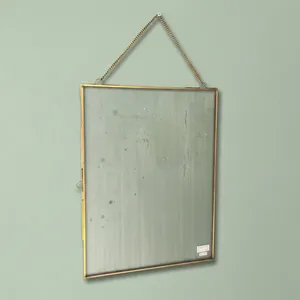 ARTISAN <b>DESIGN</b> Vertical Rectangle Metal Glass Hanging Photo <b>Frame</b> Chain Decorative <b>Wall</b> Mounted Home Office Wedding Decor - Product Image 4