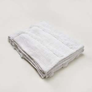 Manta tejida de algodón blanco súper lujosa de manta de borlas con mechones decorativos bohemios al por mayor - Product Image 2