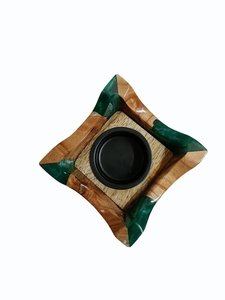 Brûleur à Bakhoor en bois d'acacia et résine époxy écologique de qualité supérieure, design unique, fait main, décoration religieuse pour la maison, le Majlis et le Ramadan - Product Image 2