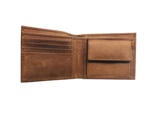 Portefeuille en cuir véritable fait main avec poche à monnaie, portefeuille fin pour homme, portefeuille de voyage - Product Image 3