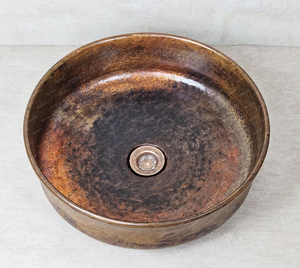 Nouvelle Tendance : Lavabo de Salle de Bain Moderne en Cuivre Plaqué Or, Vasque Ronde Artistique à Poser, Facile à Nettoyer, avec Vidange Intégré - Product Image 5