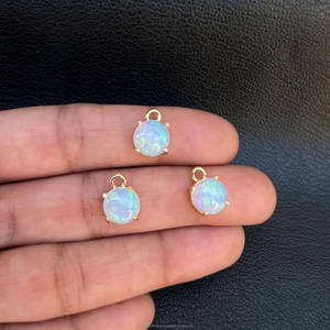 จี้โอปอลเอธิโอเปียแท้คุณภาพสูงทรงกลมประดับทอง สำหรับทำเครื่องประดับแฮนด์เมด - Product Image 6