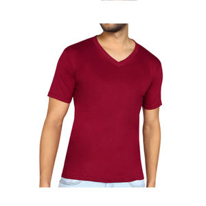 Camiseta Clásica de Cuello en V para Hombre, 100% Algodón, Anti-Pilling, Manga Corta, Diseño Elegante para Uso Diario en Casa y al Aire Libre - Product Image 4