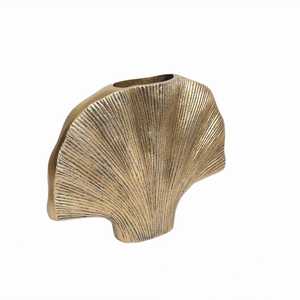 Jarrón de plumas de bronce moderno nórdico, decoración de mesa hecha a mano, 30.5 cm de largo, 23.5 cm de altura - Product Image 2
