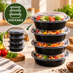 Contenedor de comida para llevar 100% libre de BPA, a prueba de fugas, de PP, con tapa transparente, para arroz, curry, ensaladas, para restaurantes, cocinas en la nube y entrega a domicilio. - Product Image 2