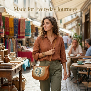 Handmade Western Rustic Leather Crossbody Bag Black <b>Tan</b> <b>Brown</b> Desert Heritage Inspired Shoulder Purse for Women Premium Genuine - Product Image 4