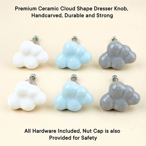 Wholesale Handmade <b>Ceramic</b> Cloud <b>Knobs</b> Pastel Drawer Cabinet Door Pulls Kids Nursery Furniture Decorative Handles - Product Image 4