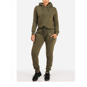 Winter Women's Two Piece Breathable <b>Fleece</b> Tracksuit Set Solid Hooded Sweatshirt Matching Pants Comfortable <b>Running</b> Fitness - Product Image 4