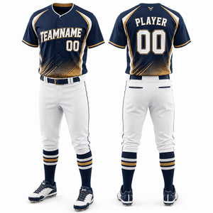 Camiseta de Béisbol Personalizada con Bordado y Estampado por Transferencia Térmica, Transpirable, Talla Grande, Larga, con Nombre y Número del Jugador, Tela Tackle Twill en la Parte Delantera - Product Image 1