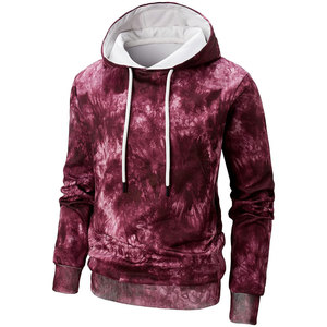 Nouveauté : Sweats à capuche tie-dye d'hiver personnalisés pour hommes, coupe classique, écologiques, coupe-vent, en coton mélangé, vente en gros - Product Image 5
