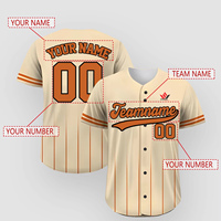 Maillot de baseball rayé personnalisé unisexe pour adulte à manches courtes, nom et numéro d'équipe personnalisés, respirant, imprimé par transfert thermique