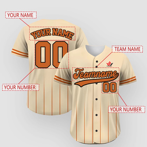 Camiseta de Béisbol a Rayas con Estampado Personalizado, Unisex, para Adultos, Manga Corta, Nombre y Número del Equipo Personalizados, Transpirable, Estampado por Transferencia de Calor - Product Image 2