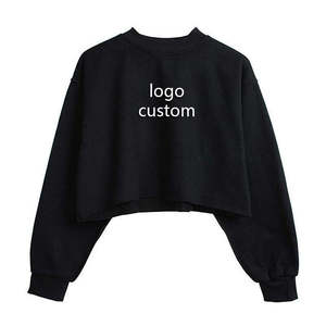 Sweat-shirt court à capuche pour femme, personnalisable avec logo, en coton, col rond, vente en gros - Product Image 6