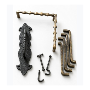 Traditional Cast Iron Cabinet Handles Bar Shape Furniture Pulls Black <b>Rustic</b> Design Durable Kitchen Drawer Hardware - Product Image 4