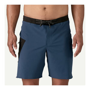 Shorts de bain pour hommes, écologiques, couleur unie, avec cordon de serrage à la taille et poches latérales, séchage rapide, décontractés, taille haute, style Bermuda - Product Image 2