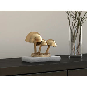 Escultura Moderna de Hoja de Oro con Base de Mármol, Decoración de Hogar de Lujo, Adorno Artístico Metálico Nórdico para Mesa, Regalo al por Mayor para Sala de Estar - Product Image 6