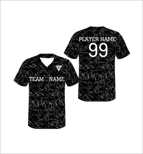 เสื้อเบสบอลคอวีแบบซับลิเมชั่นสั่งทำพิเศษสำหรับผู้ชาย ผ้าโพลีเอสเตอร์ซับเหงื่อ พิมพ์ชื่อทีม ใส่ได้ทุกฤดู แขนสั้น - Product Image 5