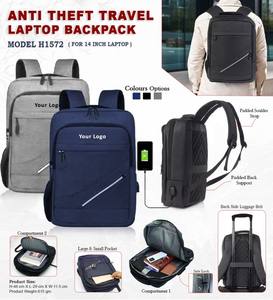 กระเป๋าเป้สะพายหลังกันขโมยสำหรับเดินทาง ใส่แล็ปท็อปได้ มีพอร์ตชาร์จ USB กันน้ำ เหมาะสำหรับทำงานและเรียน สำหรับผู้ชายและผู้หญิง - Product Image 3