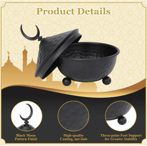 Cuenco Decorativo de Metal para Ramadán, Diseño de Luna Creciente, Centro de Mesa Islámico, Decoración para el Hogar, Regalo para Eid, Cuenco para Frutas, Dulces y Bocadillos - Product Image 3