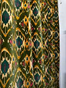Olive Velvet <b>Curtains</b>: Vintage Style Geometric Print Boho <b>Drapes</b> Olive Velvet <b>Curtains</b> Vintage Style Geometric Print Boho <b>Drapes</b> - Product Image 3