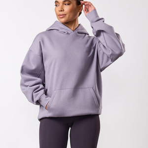 Custom Logo Active <b>Workout</b> Fleece Pullover Sweatshirts Cotton Heavyweight Oversized Cotton <b>Hoodie</b> for Women - Product Image 6