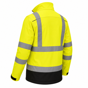 <b>High</b> Quality Men's Winter Construction <b>Jacket</b> Full Zip <b>High</b> <b>Visibility</b> Reflective Safety <b>Softshell</b> Coat Custom Brand Reflective - Product Image 6