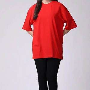 Nouvel Arrivage T-shirt Femme Personnalisé 100% Coton Léger Col Rond Manches Courtes Coupe Ample Écologique Broderie Bouton - Product Image 6