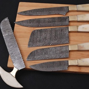 Juego de cuchillos de chef de alta calidad de 6 piezas, hojas de acero de Damasco de 67 capas, filo serrado, cuchillos para diestros, cuchillos de chef profesionales - Product Image 5