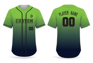 Camiseta de Béisbol Personalizada para Hombre, Color Verde Neón, Manga Corta, Cuello en V, Impresión por Sublimación, Secado Rápido, Cierre con Botones y Correa Elástica, Poliéster - Product Image 5
