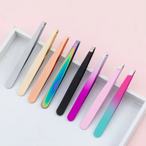 Premium Customized Stainless Steel Eyebrow Tweezer and Black Eyebrow Hair <b>Remover</b> <b>Pointed</b> Tip Type - Product Image 1